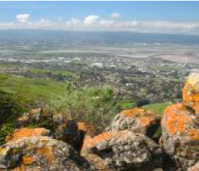 View of California valley from mountain